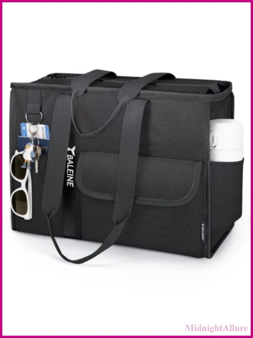 Utility Tote Bag with Zipper Water Resistant Polyester Work Nurse Teacher Bag